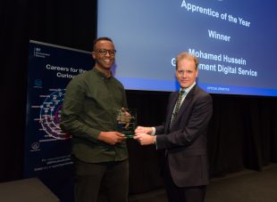 Apprentice of the Year winner Mohamed Hussain with Dominic Foretescue